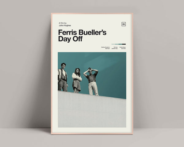 Ferris Bueller, Minimalist Poster, 12 x 18 Print, Ferris Bueller's Day Off, John Hughes, Matthew Broderick, Mia Sara, Alan Ruck, Save Ferris 1090782958