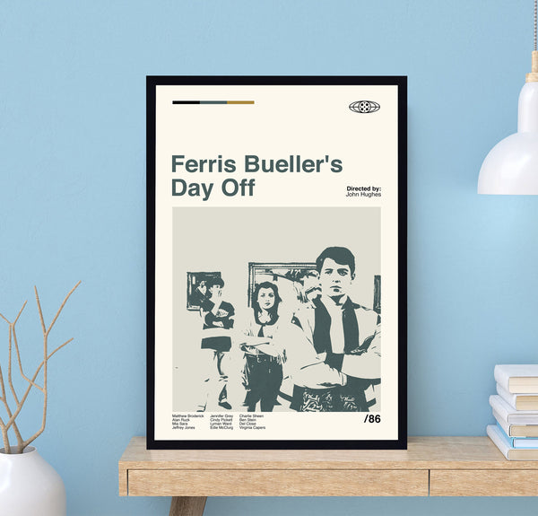 Ferris Bueller's Day Off Poster, John Hughes, Retro Movie Poster, Minimalist Art, Vintage Poster, Modern Art, Wall Decor, Home Decor 1701457659