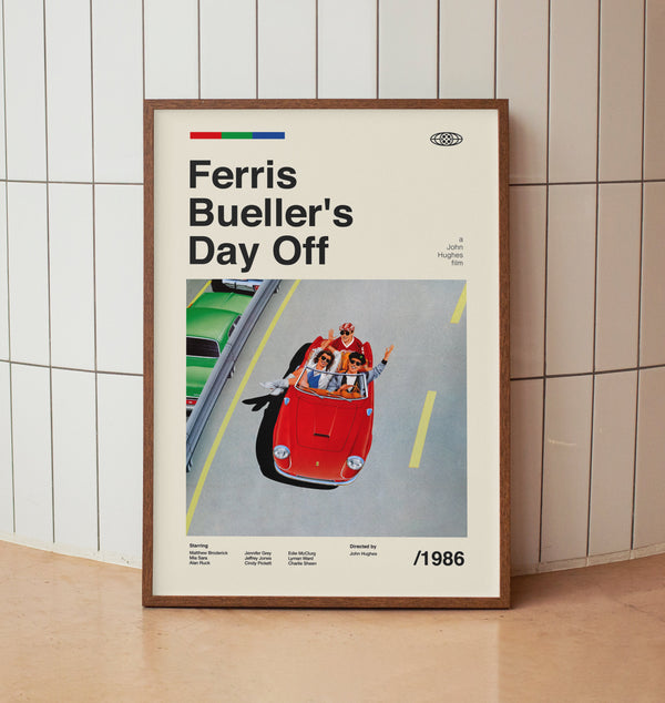 Ferris Bueller's Day Off Wall Art Print - Holywood Retro Movie Poster - Minimalist Midcentury Home Decor 1492304911