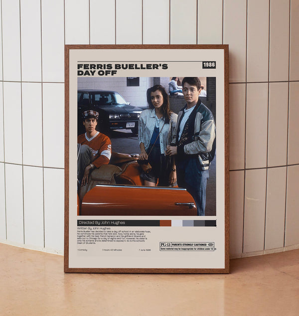 Ferris Bueller's Day Off, John Hughes, Minimalist Movie Poster, Room Decor