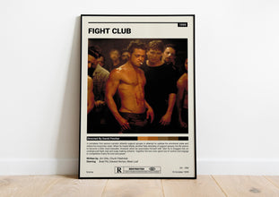 Fight Club Movie Poster  David Fincher Movie  Brad Pitt Poster  Vintage Retro Wall Art Print  Fight Club  Minimalist Movie Poster 1702602573