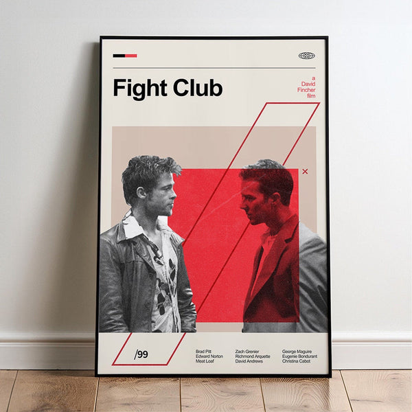 Fight Club Movie Poster  Minimalist  Midcentury Poster  Wall Art Print  Retro Movie Poster 1730468011