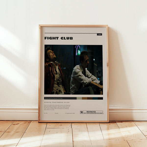 Fight Club Poster, Brad Pitt Wall Art, Minimalist Wall Decor, Iconic Cult Classic Film Print, Gift for Movie Lovers 1734155088