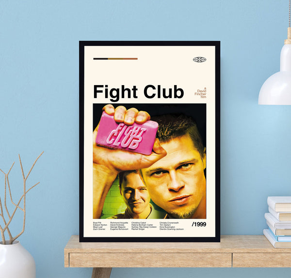 Fight Club Poster, Fight Club Movie Print, David Fincher, Retro Movie Poster, Minimalist Art, Vintage Poster, Modern Art, Wall Decor 1718535164