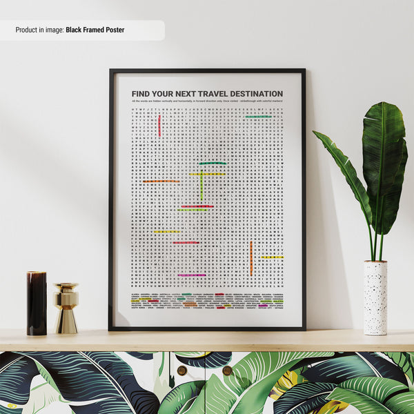 Find Your Next Travel Destination Poster  World Countries Edition  Travel Word Search Print  Gift for Traveler  Adventure Lovers Gift 1668044995