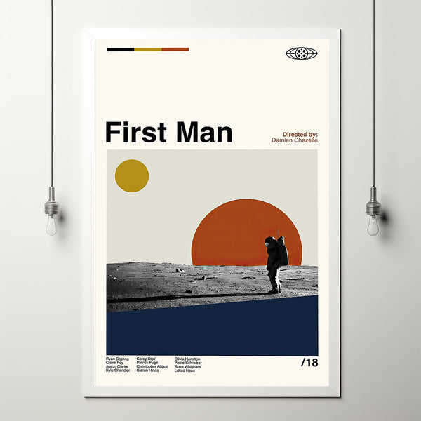 First Man Poster, First Man Print, Movie Poster, Minimalist Poster, Minimalist Wall Art, Home Decor, Custom Poster, Wall Art Print, Home Art