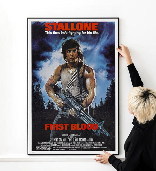 First Blood (1982) Movie Poster High Quality Print Photo Wall Art Canvas Cloth Multi size 1549844729