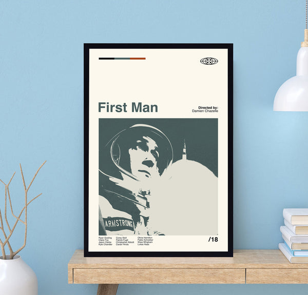 First Man Movie Poster, Damien Chazelle, Wall Art Print, Minimalist Movie, Modern Vintage, Minimalist Poster, Vintage Poster, Birthday Gifts 1701462617