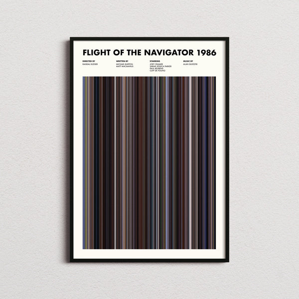Flight of the Navigator Movie Barcode Print, Flight of the Navigator Print, Flight of the Navigator Poster, Flight of the Navigator Wall Art 1641827597