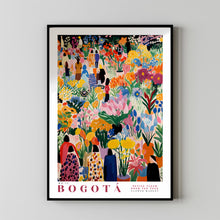 Flower Market Bogota Print, Bogota Travel Art, Large Modern Poster, Botanical Wall Art, Green Wall Art, Trendy Wall Art, Floral Illustration