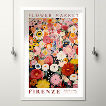 Flower Market Firenze Print, Italy Travel Art, Large Modern Poster, Botanical Wall Art, Green Wall Art, Trendy Wall Art, Floral Illustration