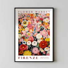Flower Market Firenze Print, Italy Travel Art, Large Modern Poster, Botanical Wall Art, Green Wall Art, Trendy Wall Art, Floral Illustration