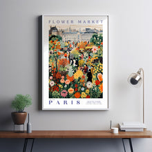 Flower Market Paris Print, France Travel Art, Trendy Wall Art, Botanical Wall Art, Purple Art, Pink Peony, Purple Rose, Floral Illustration