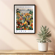 Flower Market Paris Print, France Travel Art, Trendy Wall Art, Botanical Wall Art, Purple Art, Pink Peony, Purple Rose, Floral Illustration