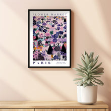 Flower Market Paris Print, France Travel Art, Trendy Wall Art, Botanical Wall Art, Purple Art, Pink Peony, Purple Rose, Floral Illustration 2