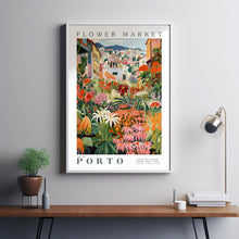 Flower Market Porto Print, Portugal Travel Art, Porto Poster, Botanical Wall Art, Green Wall Art, Pink and Orange Wall Art, Trendy Wall Art