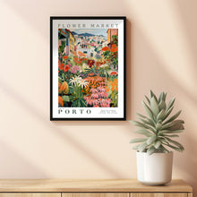 Flower Market Porto Print, Portugal Travel Art, Porto Poster, Botanical Wall Art, Green Wall Art, Pink and Orange Wall Art, Trendy Wall Art