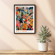 Flower Market Poster Salvador Travel Print Colorful Red Green Wall Print Brazilian Home Decor Floral Illustration Print Botanical Wall Art