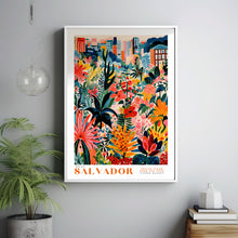 Flower Market Poster Salvador Travel Print Colorful Red Green Wall Print Brazilian Home Decor Floral Illustration Print Botanical Wall Art