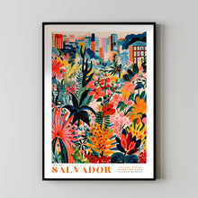 Flower Market Poster Salvador Travel Print Colorful Red Green Wall Print Brazilian Home Decor Floral Illustration Print Botanical Wall Art