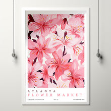 Flower Market Print Atlanta Wall Art Atlanta Travel Poster Large Modern Botanical Wall Art Pink Wall Art Trendy Wall Art Floral Illustration