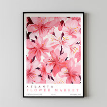 Flower Market Print Atlanta Wall Art Atlanta Travel Poster Large Modern Botanical Wall Art Pink Wall Art Trendy Wall Art Floral Illustration