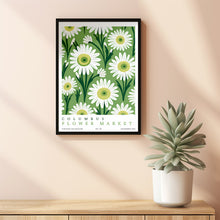 Flower Market Print Columbus Floral Illustration Travel Poster Ohio Green Marguerite Daisy Flower Art Botanical Flower Print Unique Flower