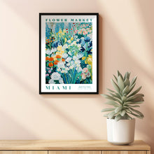 Flower Market Print Miami Travel Poster Miami Floral Illustration Botanical Wall Decor Green Wall Art Trendy Wall Art Modern Large Poster