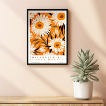Flower Market Print Philadelphia wall art orange daisies boho wall decor watercolor paintings flower market print orange travel poster