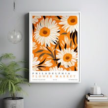 Flower Market Print Philadelphia wall art orange daisies boho wall decor watercolor paintings flower market print orange travel poster