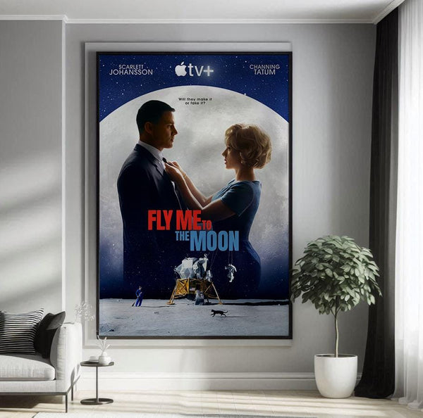 Fly Me to the Moon (2024) Movie Poster Canvas Poster Movie Poster Art Print Gifts for Lover Mural Painting Home Decoration 1748503116