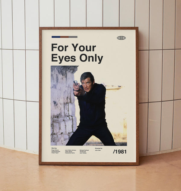 For Your Eyes Only James Bond Wall Art Print - Roger Moore Film Poster - British Cinema - Midcentury Art 1643664811