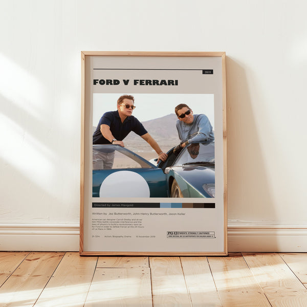 Ford V Ferrari Poster, Christian Bale Wall Art, Minimalist Wall Decor, Frame Options, Action Drama Film Print, Gift for Movie Lovers 1747821547