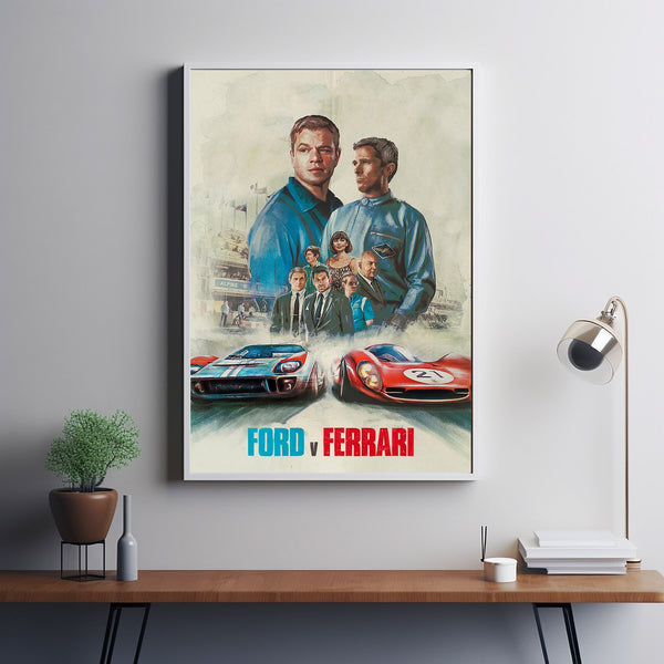 Ford v Ferrari Poster Art Print Movie Posters Gift for Movie lovers 2