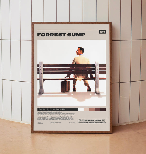 Forrest Gump Poster,  Robert Zemeckis, Minimalist Movie Poster, Vintage Retro Art