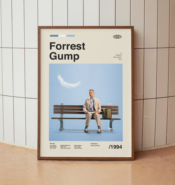 Forrest Gump Wall Art Print - Tom Hanks - Midcentury Vintage Minimalist  Movie Poster 1575767708
