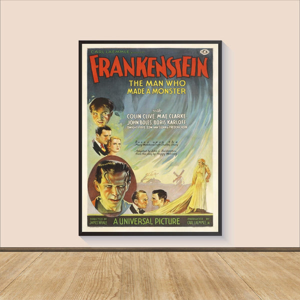 Frankenstein (1931) Movie Poster Print, Canvas Wall Art, Room Decor, Movie Art, Gifts for HimHer, Wall Art Print, Vintage Film Art 1569809243