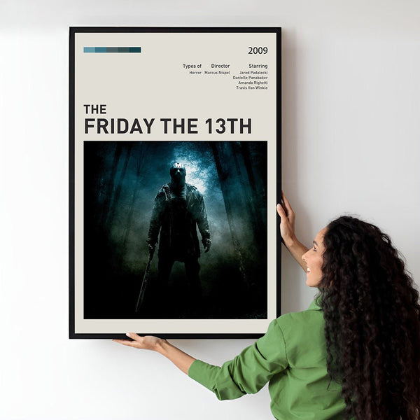 Friday the 13th Movie Poster  Minimalist  Midcentury Poster  Wall Art Print  Retro Movie Poster 1732487814