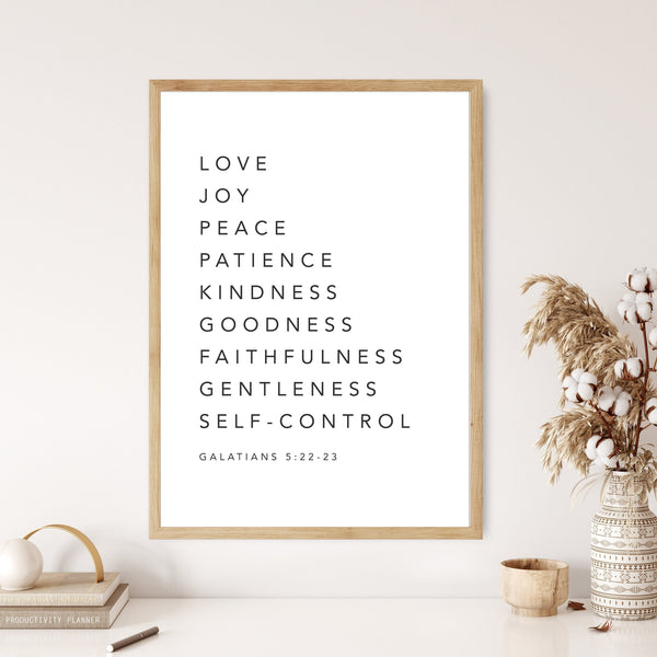 Fruit of the Holy Spirit Canvas Wall Art Poster Modern Bible Art Birthday Gift Typography Boho Christian Print Living Room Home Easter Print 1704397131
