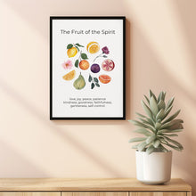 Fruit of the Spirit Poster Bible Verse Wall Art, Galatians 52223 Christian Kitchen Scripture Poster, Love Joy Peace Artwork