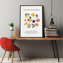 Fruit of the Spirit Poster Bible Verse Wall Art, Galatians 52223 Christian Kitchen Scripture Poster, Love Joy Peace Artwork