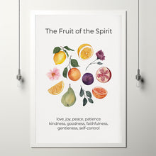 Fruit of the Spirit Poster Bible Verse Wall Art, Galatians 52223 Christian Kitchen Scripture Poster, Love Joy Peace Artwork