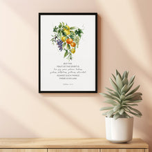 Fruit of the Spirit Poster Scripture Wall Art, Botanical Christian Kitchen Bible Verse Posterable Print, Love Joy Peace Artwork