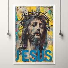 Jesus Christ Wearing Crown of Thorns Poster,  Wall Art Gift Trendy Living Room Home Decor Framed Canvas Christian Nursery Decor