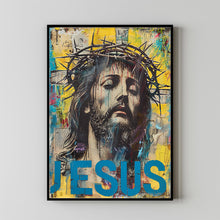Jesus Christ Wearing Crown of Thorns Poster,  Wall Art Gift Trendy Living Room Home Decor Framed Canvas Christian Nursery Decor