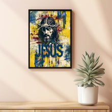 Jesus Christ Wearing Crown of Thorns Poster,  Wall Art Gift Trendy Living Room Home Decor Framed Canvas Christian Nursery Decor 1