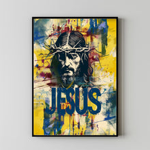 Jesus Christ Wearing Crown of Thorns Poster,  Wall Art Gift Trendy Living Room Home Decor Framed Canvas Christian Nursery Decor 1