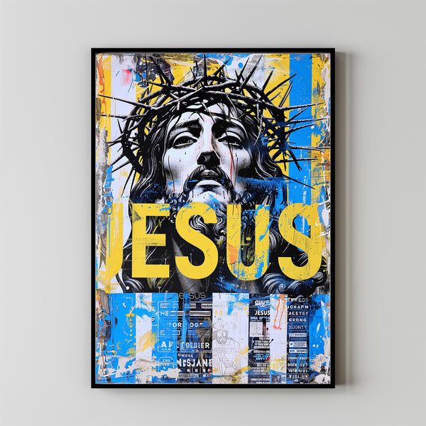 Jesus Christ Wearing Crown of Thorns Poster,  Wall Art Gift Trendy Living Room Home Decor Framed Canvas Christian Nursery Decor 11