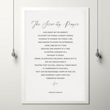 Full Version Serenity Prayer Wall Art Poster Print by Reinhold Niebuhr with Minimalist Typography Aesthetic, AA Sobriety Gift