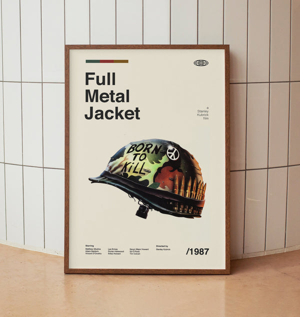 Full Metal Jacket Midcentury Modern Print - Stanley Kubrick Wall Art Print - Cinema Retro Movie Poster 1514740839